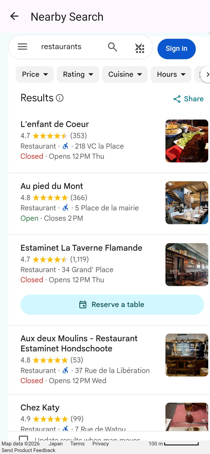Nearby Search results in France Walk Nomad