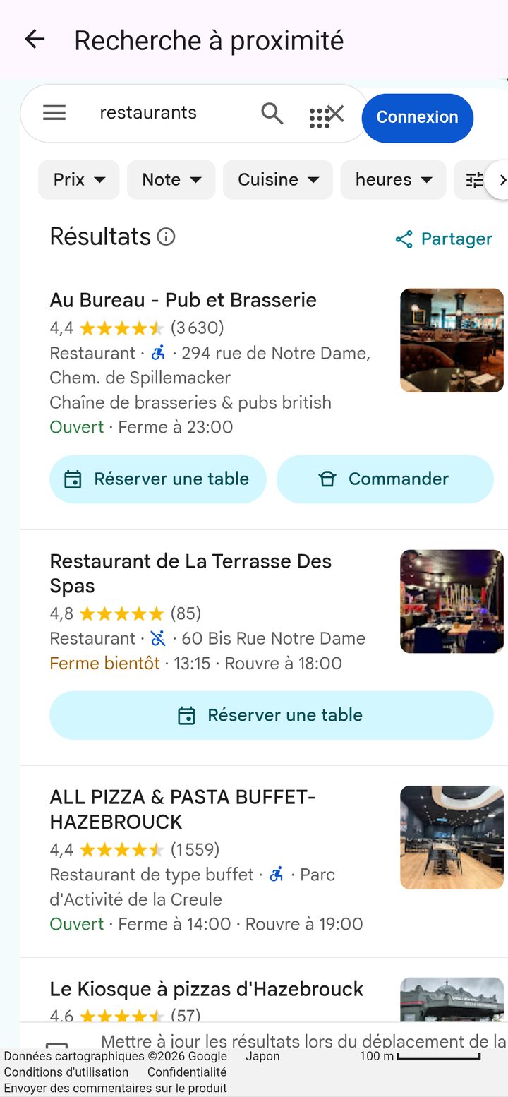 Résultats de la recherche à proximité dans France Walk Nomad