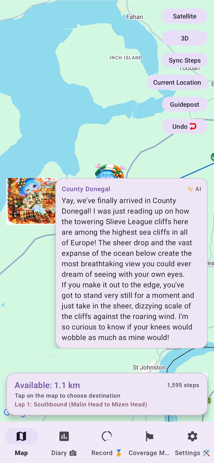 Arukyun's AI comment on arriving in County Donegal
