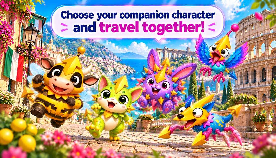 Choose your companion character and travel together