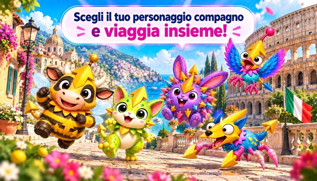 Scegli il tuo personaggio compagno e viaggia insieme