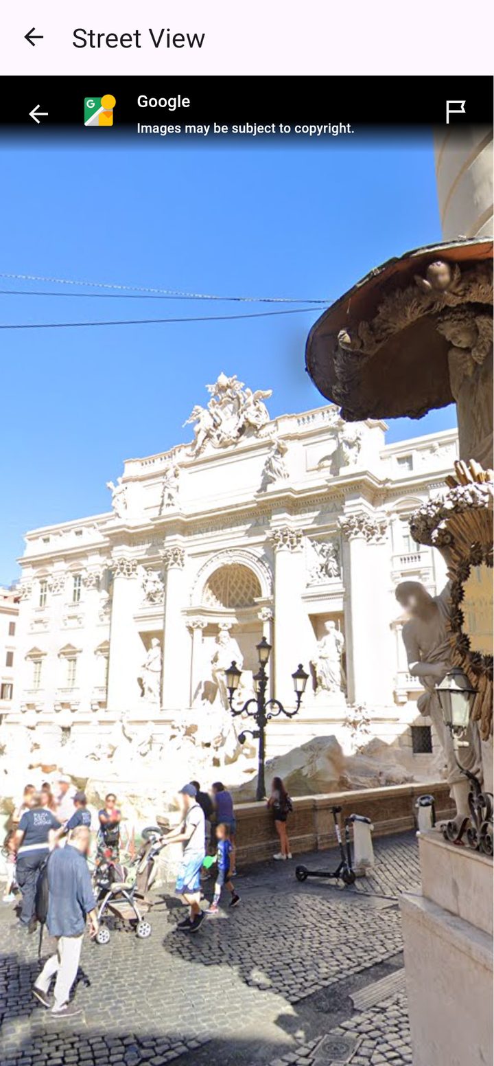 Street View of the Trevi Fountain in Rome inside Italy Walk Nomad