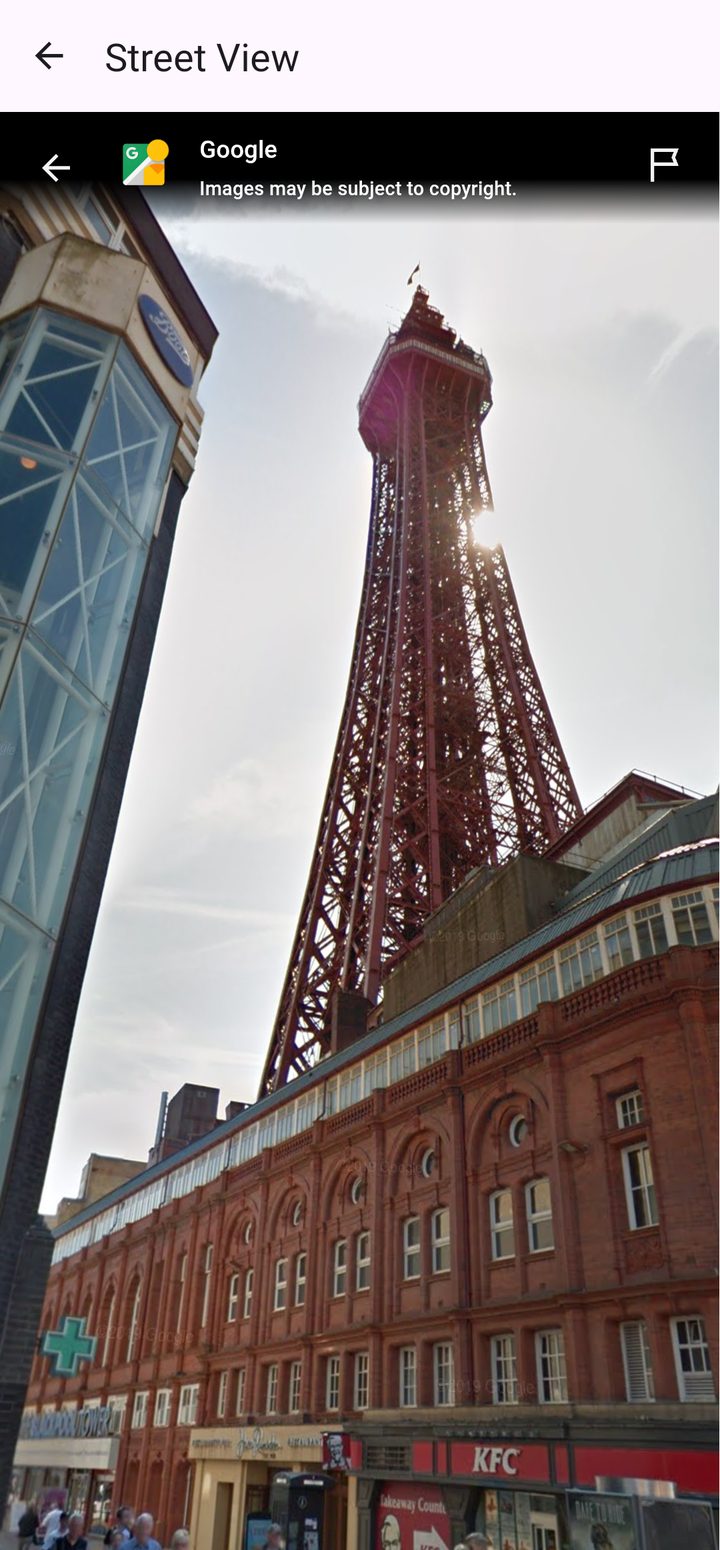 Street View of Blackpool Tower inside UK Walk Nomad